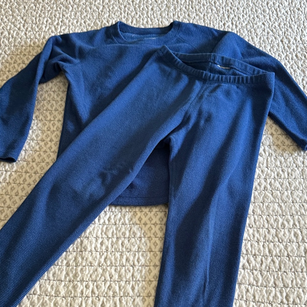 Blue Thermal Top and Bottom Set